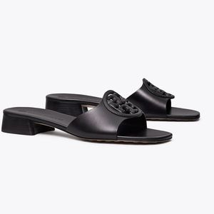Tory Burch Black BOMBÉ MILLER SLIDE Sz 8 spring break